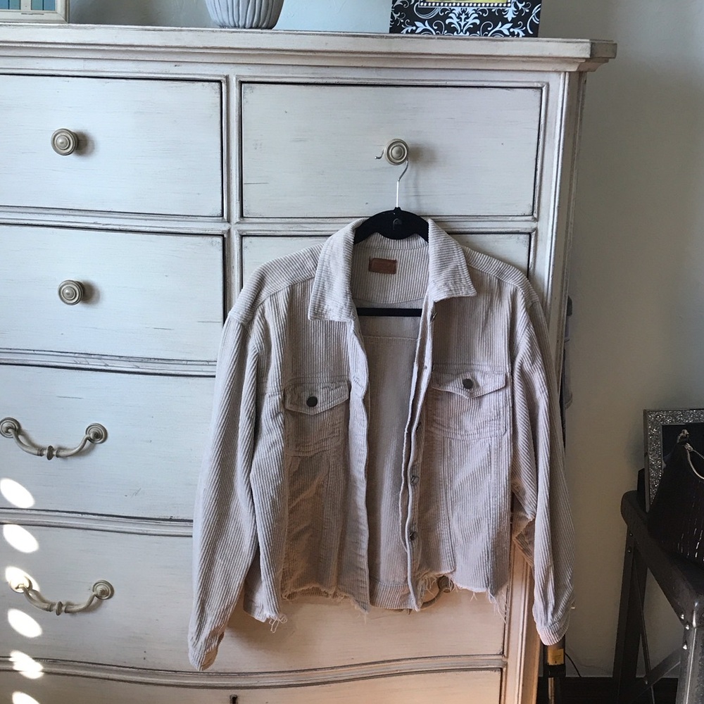 POL Cream Corduroy Jacket